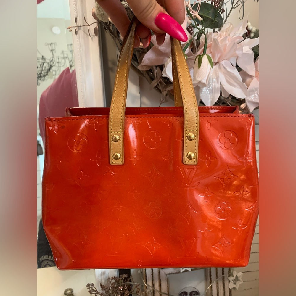 Authentic Louis Vuitton veneer red orange bag